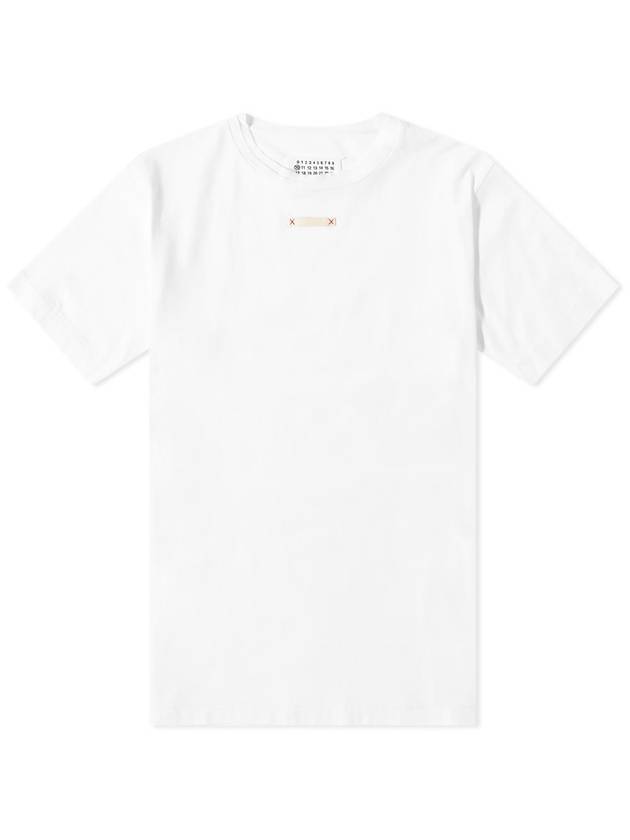 Signature Stitch Tape Logo Cotton Short Sleeve T-Shirt White - MAISON MARGIELA - BALAAN 1