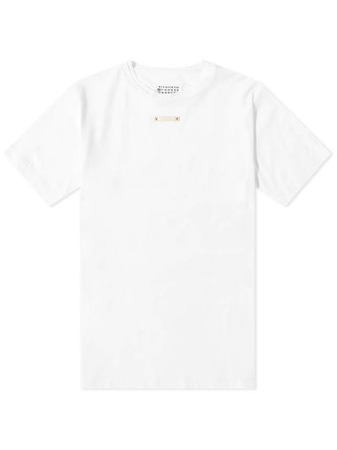 Signature Stitch Tape Logo Cotton Short Sleeve T-Shirt White - MAISON MARGIELA - BALAAN 1