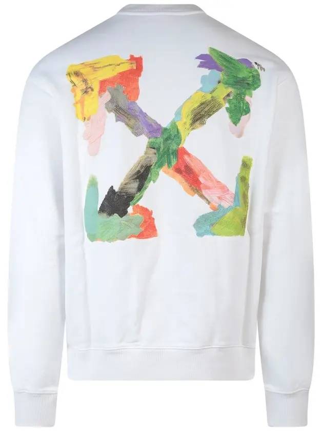 Men's Brush Arrow Slim Crew Neck Sweatshirt White - OFF WHITE - BALAAN 1