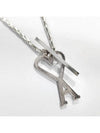 Heart Logo Chain Metal Necklace Silver - AMI - BALAAN 4