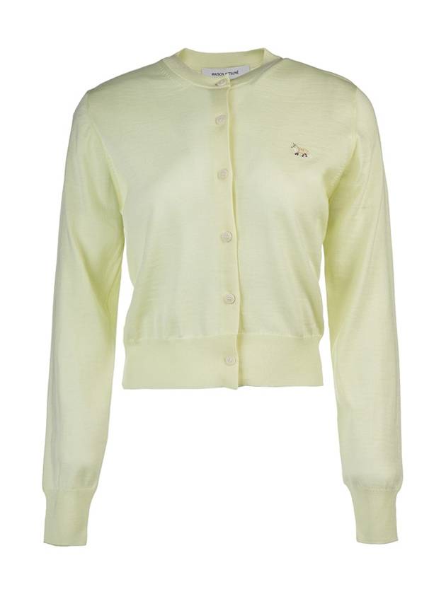 Baby Fox Patch Regular Cardigan Lemonade - MAISON KITSUNE - BALAAN 2