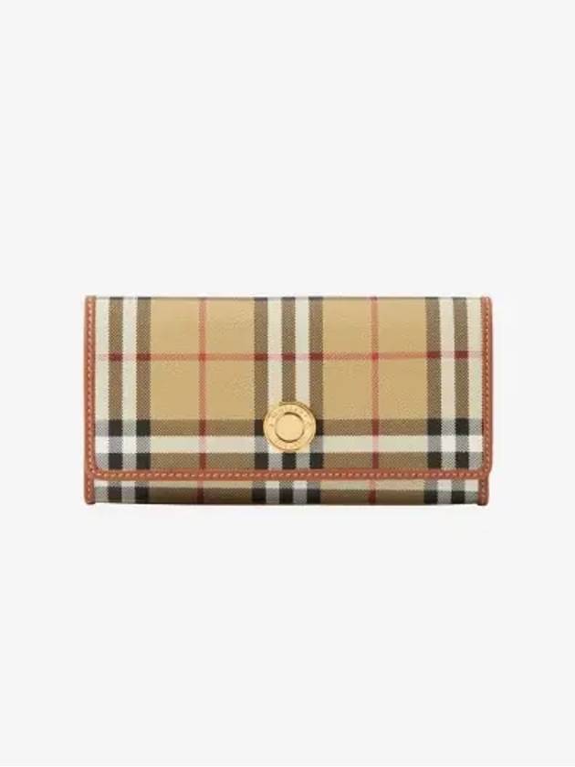 Vintage Check Flap Long Wallet Beige - BURBERRY - BALAAN 2