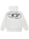 S Macs Hood L4 Loose Logo Hoodie White - DIESEL - BALAAN 4