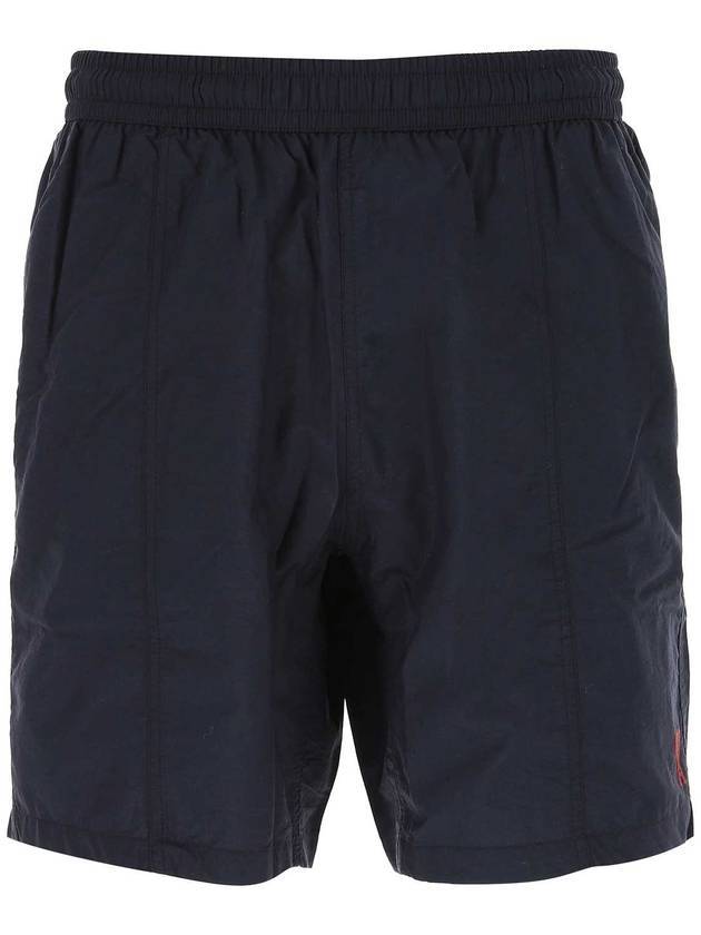 Heart Logo Embroidery Swim Shorts Navy - AMI - BALAAN 1