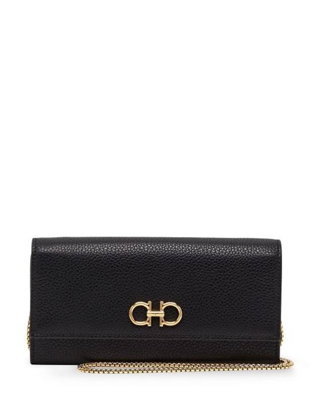 Gancini Chain Long Wallet Black - SALVATORE FERRAGAMO - BALAAN 2