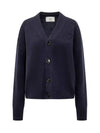 De Coeur V-Neck Cardigan Navy - AMI - BALAAN 2