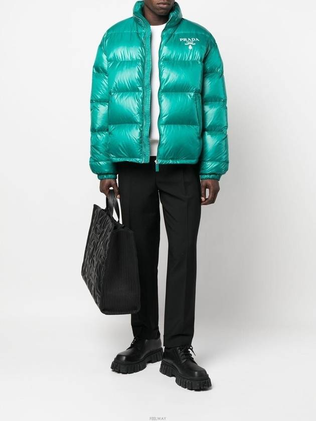 Re-Nylon Padded Down Jacket Green - PRADA - BALAAN 7