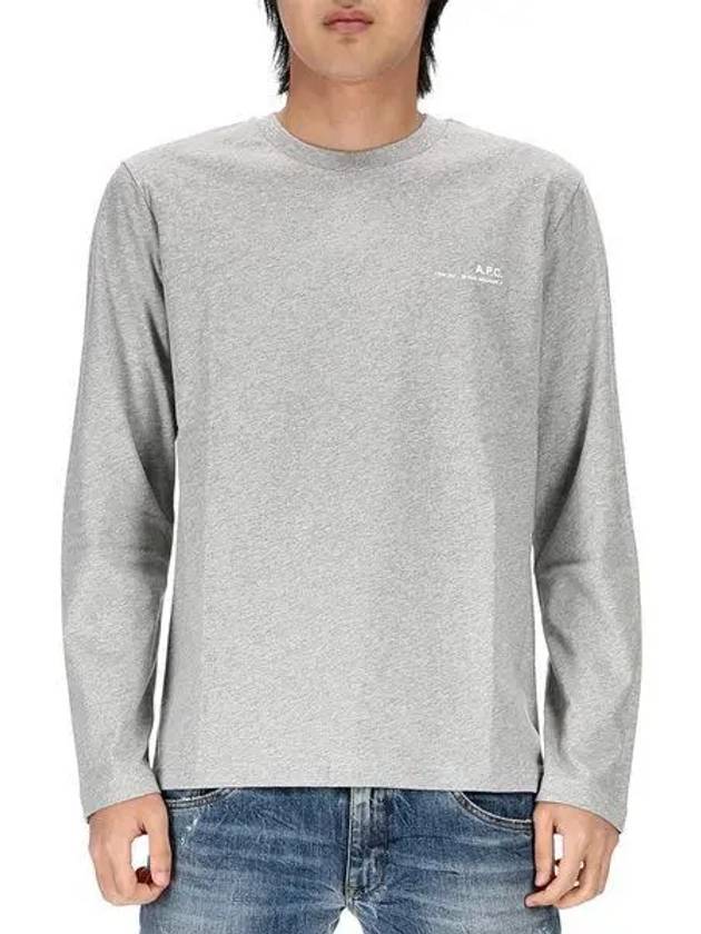 Logo Cotton Long Sleeve T-Shirt Grey - A.P.C. - BALAAN 2