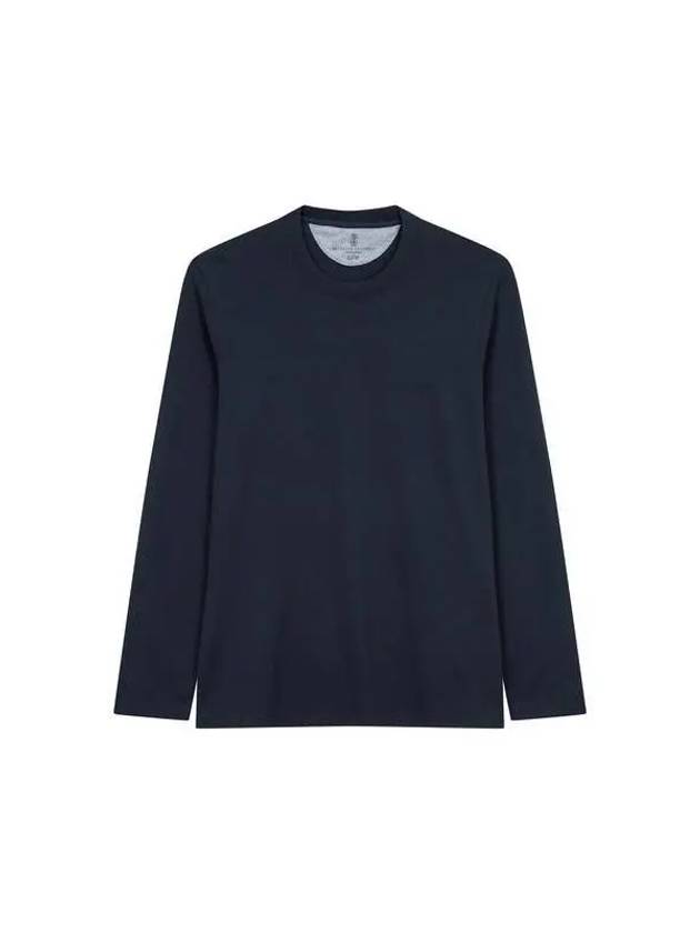 Sukday 10 e Point Men s Slim Fit Long Sleeve T Shirt Dark Navy 270631 - BRUNELLO CUCINELLI - BALAAN 1