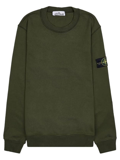 Compass Patch Crew Neck Sweatshirt Olive - STONE ISLAND - BALAAN 2