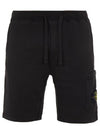 Waffen Patch  Fleece Bermuda Shorts Black - STONE ISLAND - BALAAN 2