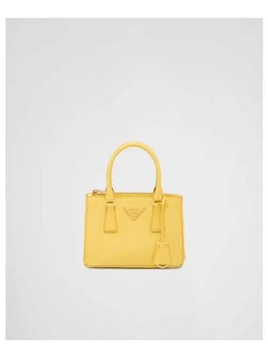 Galleria Saffiano Leather Mini Tote Bag Yellow - PRADA - BALAAN 2