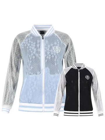 Women s Star Pattern Mesh Blouson Jumper JB4M838W - LUX GOLF - BALAAN 1