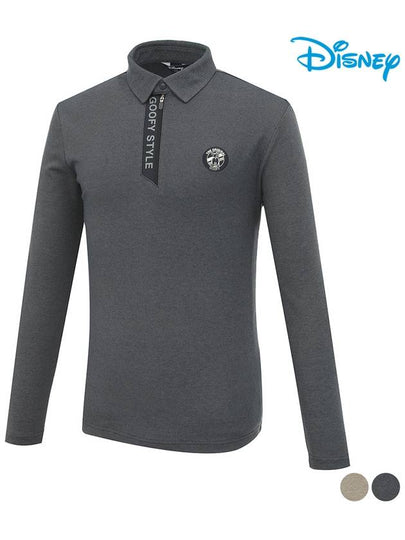 Men s zipper color combination long sleeved collar t shirt DO3MTS007 - DISNEY GOLF - BALAAN 2