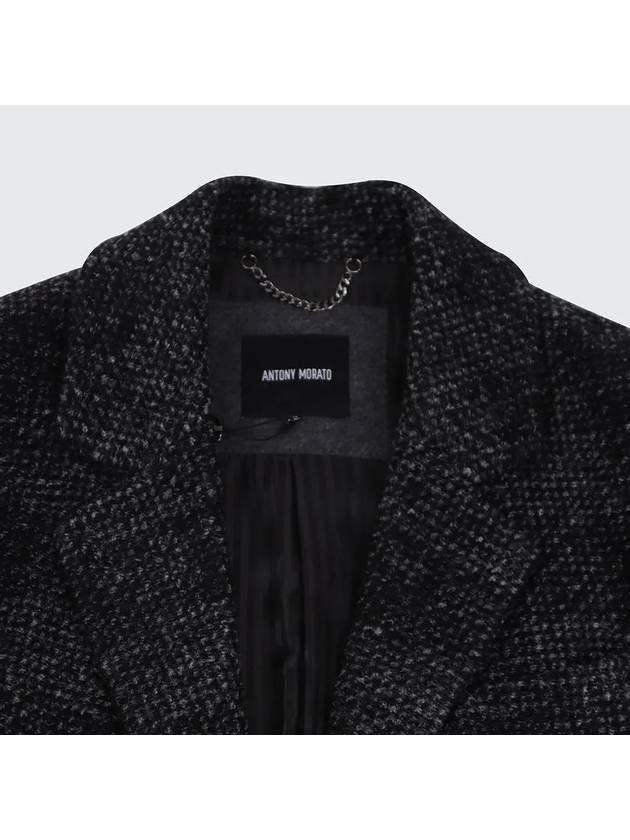 Check pattern black wool blend half coat CO113 - IKALOOOK - BALAAN 8