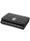 Lola Folding Small Quilted Leather Card Wallet Black Palladium - BURBERRY - BALAAN 4