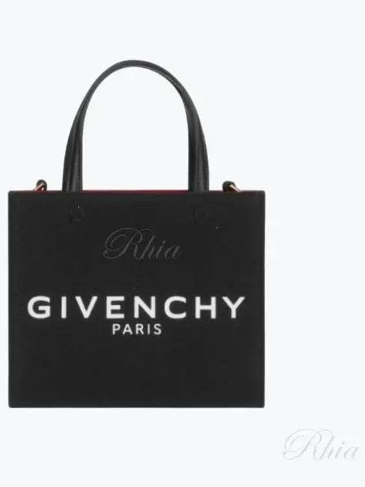 Mini G-Tote Shopping Bag In Canvas Black - GIVENCHY - BALAAN 2