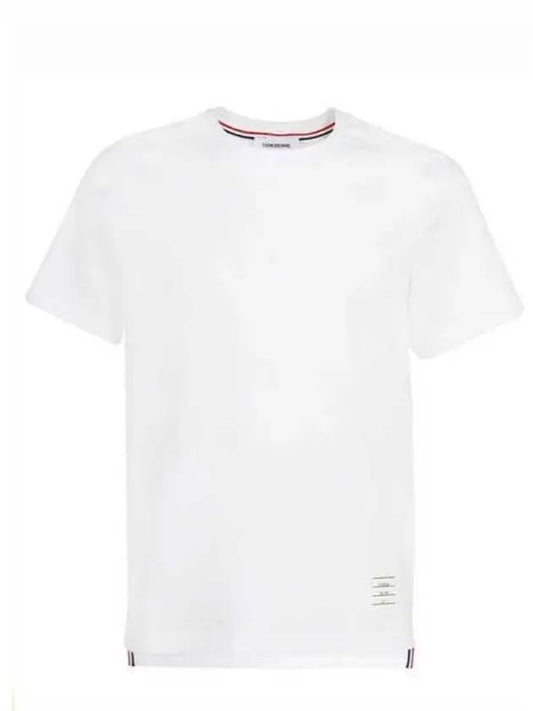 Men's Side Slit Relaxed Short Sleeve T-Shirt White - THOM BROWNE - BALAAN 2