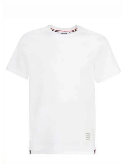 Men's Side Slit Relaxed Short Sleeve T-Shirt White - THOM BROWNE - BALAAN 2