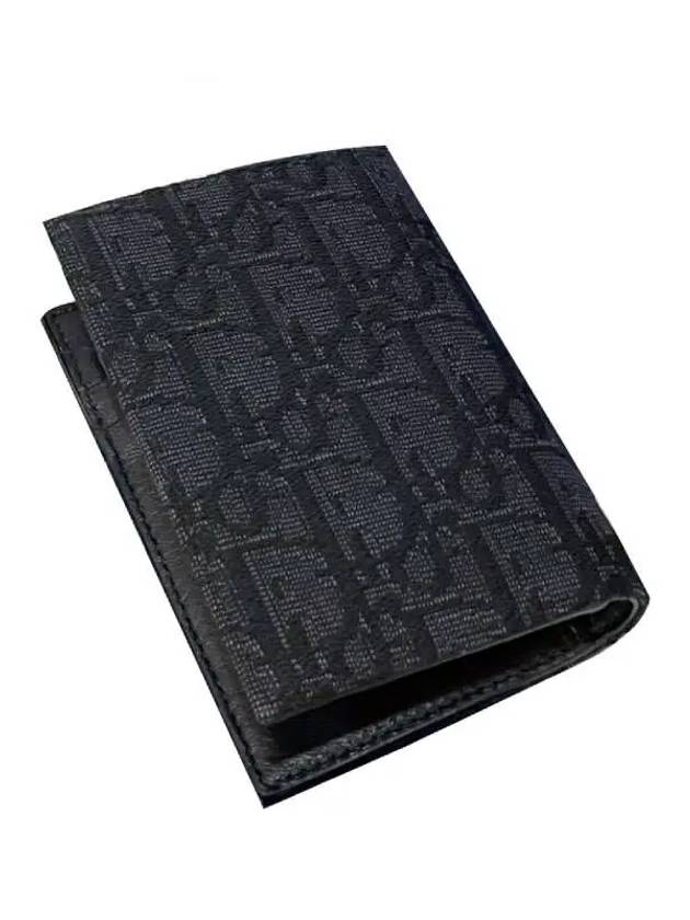 Bi-Fold Card Holder Black  Oblique Jacquard - DIOR - BALAAN 3