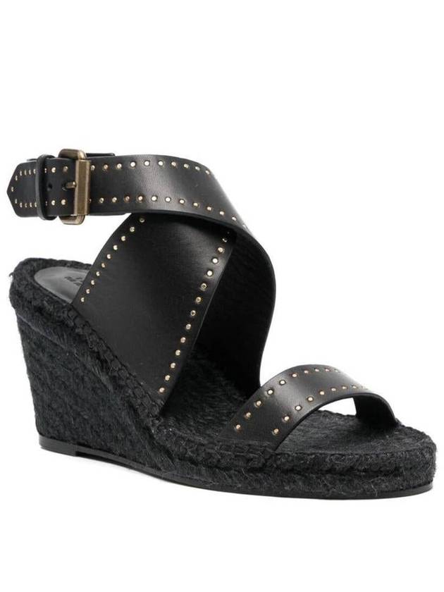 Women's Iriane Espadrille Wedge Heel Black - ISABEL MARANT - BALAAN 3