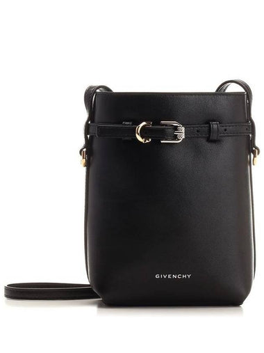 Voyou Leather Phone Pouch Bag Black - GIVENCHY - BALAAN 1