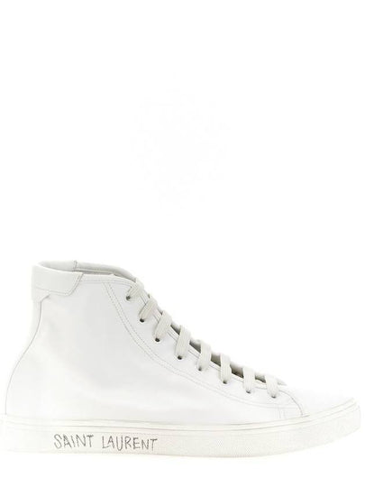 Malibu Mid Leather High Top Sneakers - SAINT LAURENT - BALAAN 2