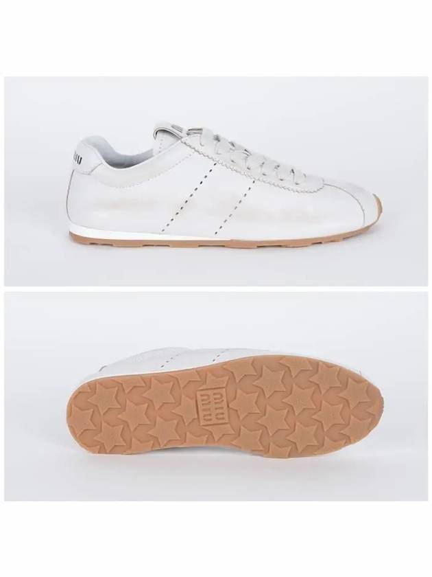 Bleached Nappa Leather Low Top Sneakers White - MIU MIU - BALAAN 4