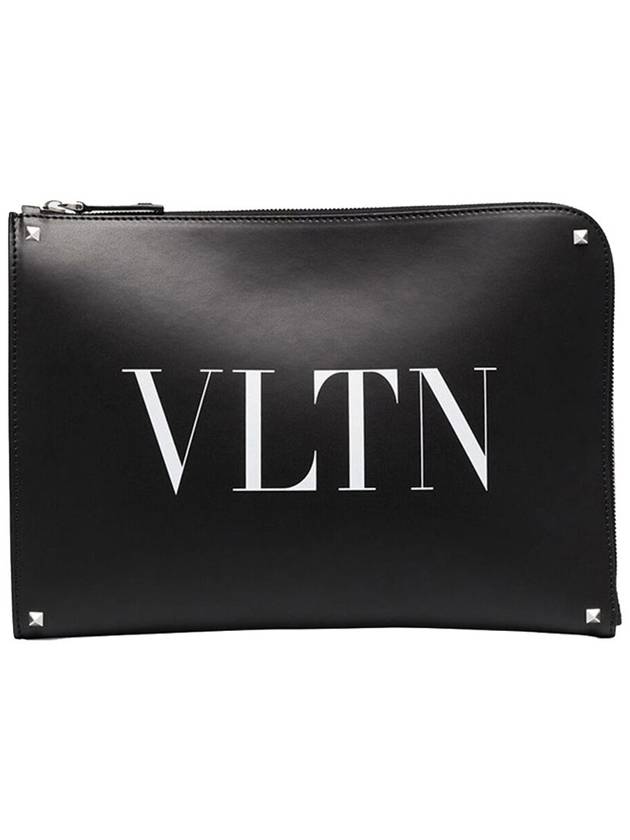 VLTN Logo Clutch Bag Black - VALENTINO - BALAAN 1