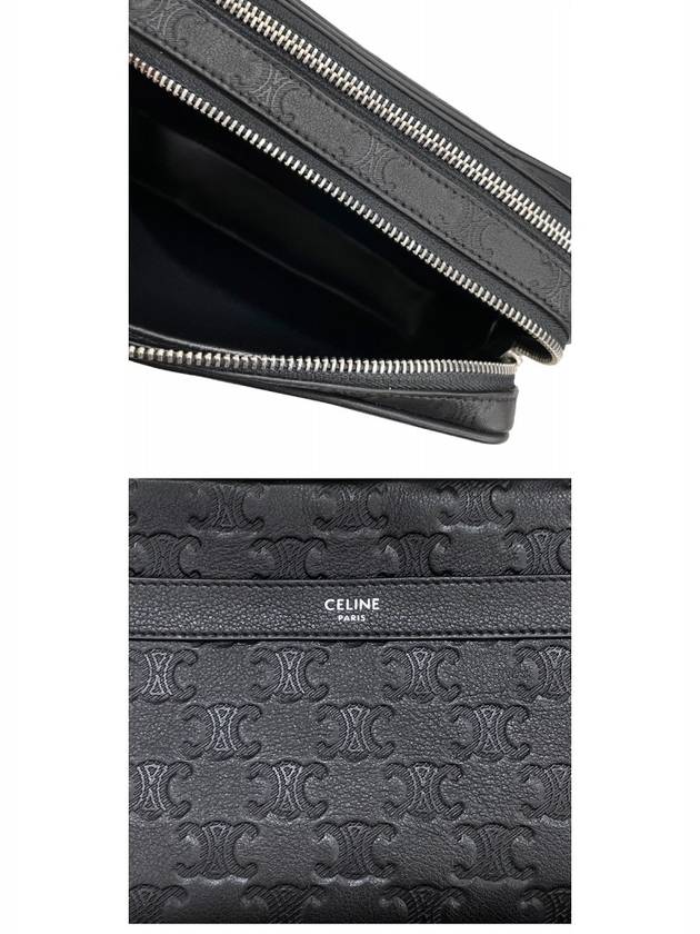 Calfskin Triomphe Embossed Belt Bag Black - CELINE - BALAAN 6