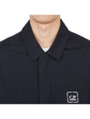 Metropolis Logo Patch Shirt Zip Up Jacket Navy - CP COMPANY - BALAAN 8