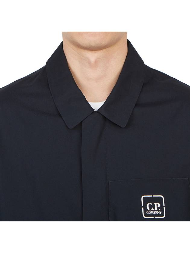 Metropolis Logo Shirt Jacket Navy - CP COMPANY - BALAAN 8