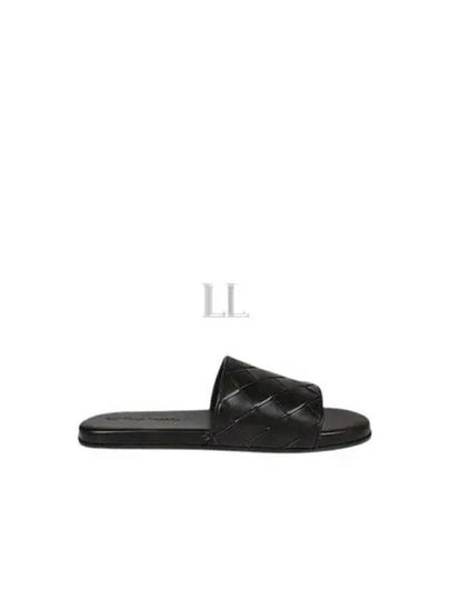 Intrecciato Leather Slippers Black - BOTTEGA VENETA - BALAAN 2