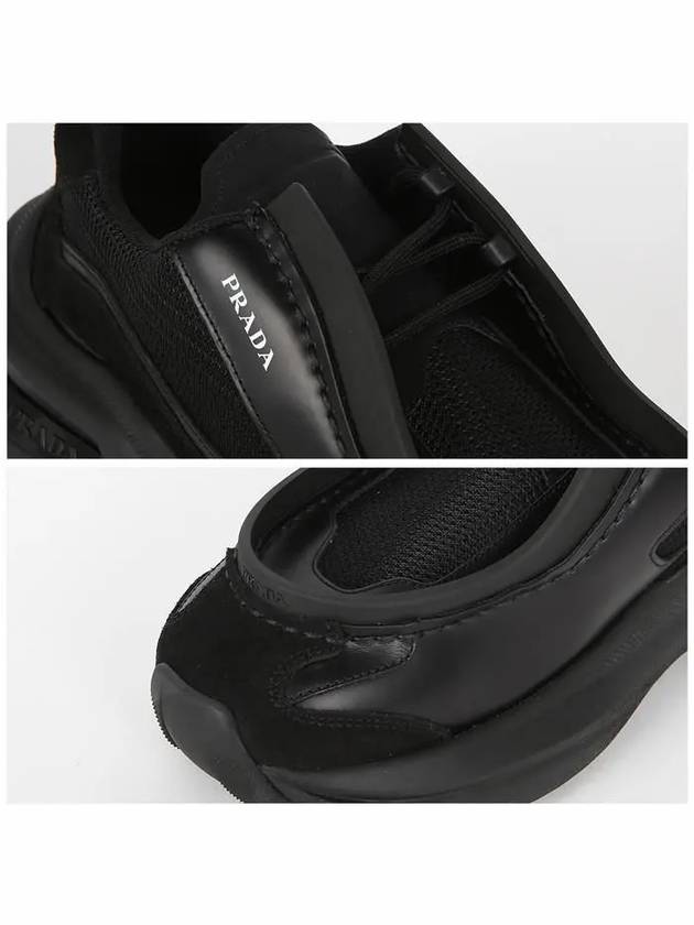 System Panel Low-Top Sneakers Black - PRADA - BALAAN 5