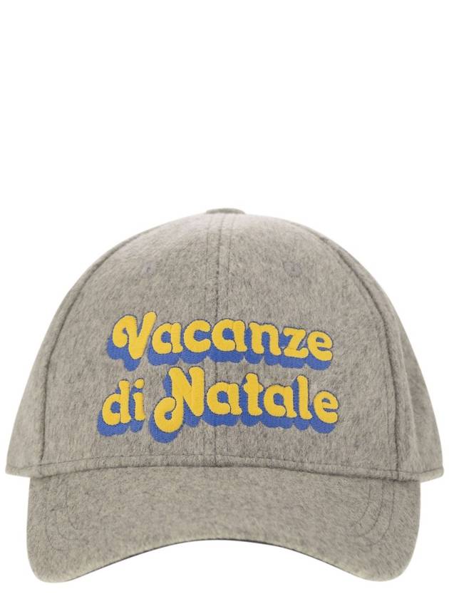 Grey wool baseball cap with CHRISTMAS HOLIDAY print - MC 2 SAINT BARTH - BALAAN 1