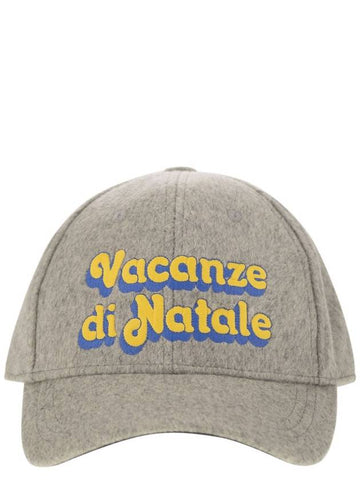 Grey wool baseball cap with CHRISTMAS HOLIDAY print - MC 2 SAINT BARTH - BALAAN 1