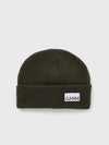 Logo Patch Ribbed Knit Beanie Khaki - GANNI - BALAAN 2