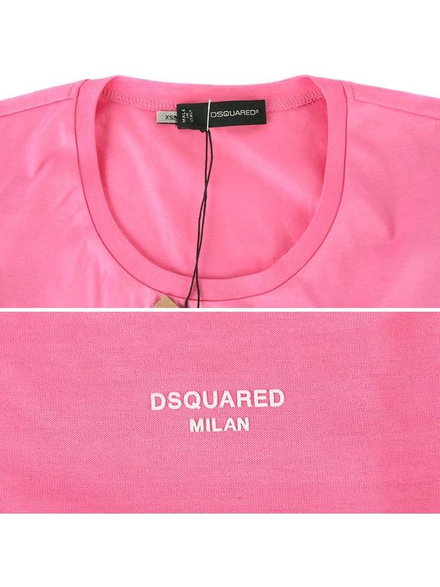 Mini Logo Short Sleeve T-Shirt Pink - DSQUARED2 - BALAAN 5