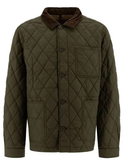 Diamond Quilted Jacket Khaki - POLO RALPH LAUREN - BALAAN 2