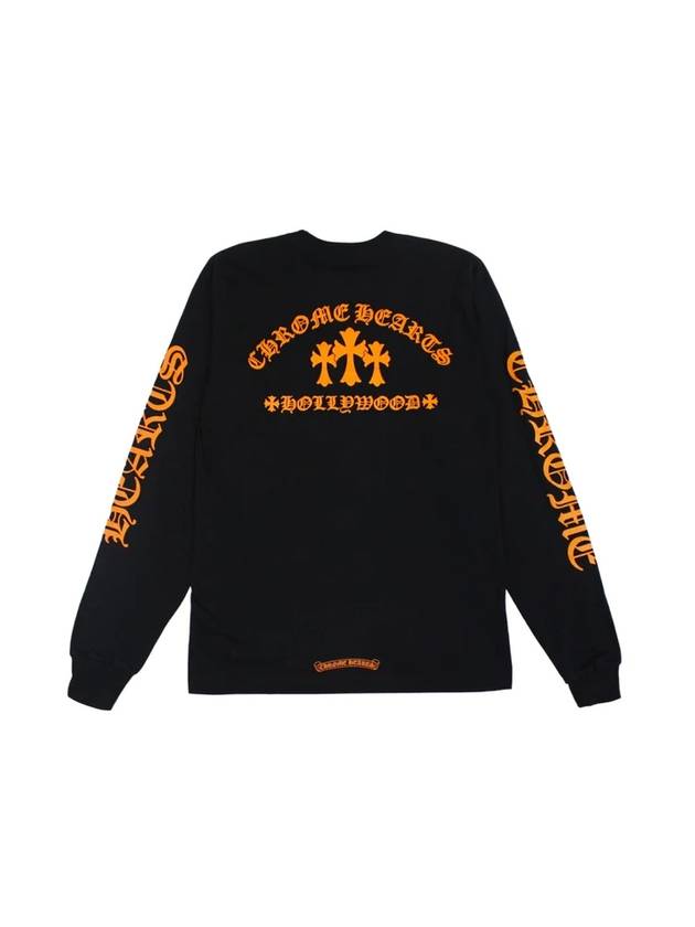 Orange Cemetary Cross Long Sleeve T-Shirt Black - CHROME HEARTS - BALAAN 1