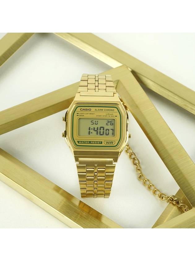 Classic Gold Green Signature Electronic Metal Watch - CASIO - BALAAN 5