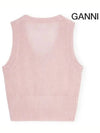 Tie String Light Mohair Vest Pink - GANNI - BALAAN 4