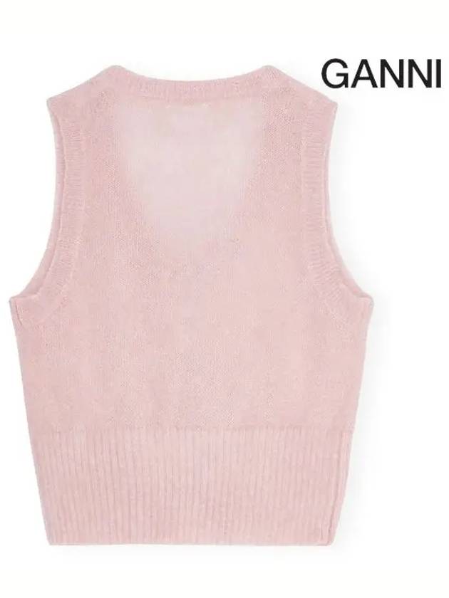 Tie String Light Mohair Vest Pink - GANNI - BALAAN 4