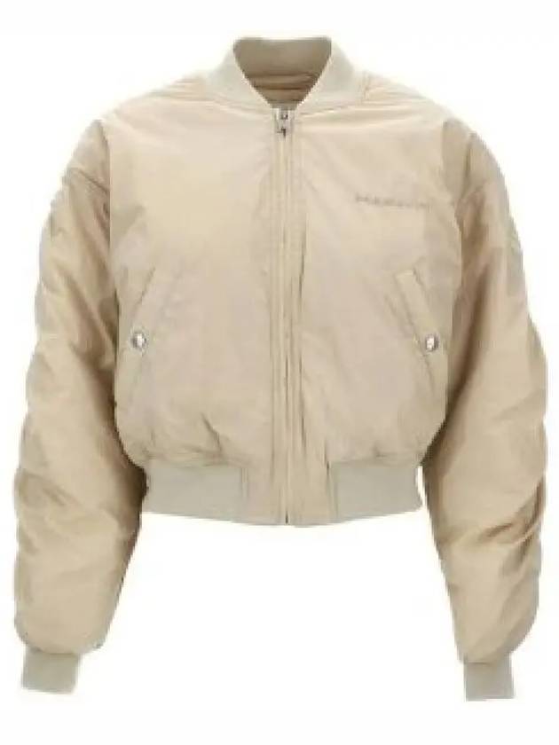 Bessime Embroidered Logo Bomber Jacket Beige - ISABEL MARANT - BALAAN 2