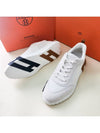 Men's Bouncing Mesh Suede Goatskin Low Top Sneakers White - HERMES - BALAAN 3