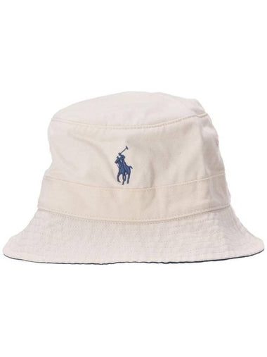 Logo Embroidered Bucket Hat Ivory - POLO RALPH LAUREN - BALAAN 1