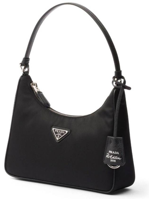 Re-Edition 2005 Silver Logo Re-Nylon Saffiano Mini Shoulder Bag Black - PRADA - BALAAN 5