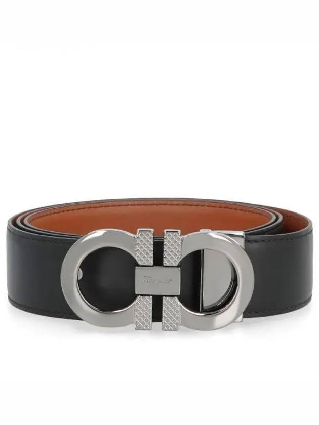 Reversible Leather Belt Black - SALVATORE FERRAGAMO - BALAAN 2