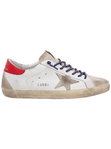 Superstar Metal Logo Leather Low Top Sneakers Red White - GOLDEN GOOSE - BALAAN 1