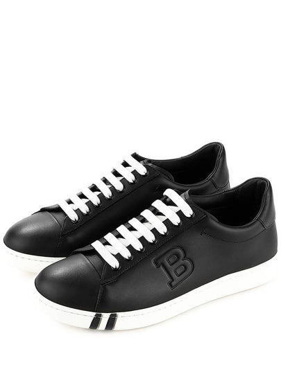 Men's Asher Leather Low Top Sneakers Black - BALLY - BALAAN 2